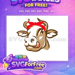 Free Bandana Cow Free Cartoon Smiling Farm Free SVG