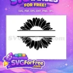 Free Sunflower Split Monogram Free Farm Black Decoration Free SVG - Instant Download