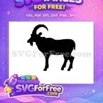 Free Curved Horns Free Goat Silhouette Farm Quotes Free SVG - Instant Download