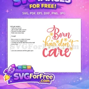 Free Born Hair Free Dont Care Farm Quotes Free SVG