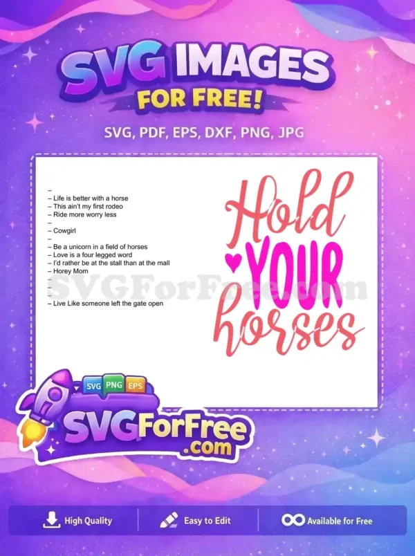 Free Pink Heart Free Hold Horses Farm Free SVG