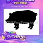 Free Black Pig Silhouette Free Farm Animal Design Free SVG - Instant Download