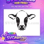Free Black and White Cow Free Face Farm Free SVG - Instant Download