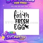 Free Farm Fresh Free Eggs Chicken Silhouette Free SVG - Instant Download