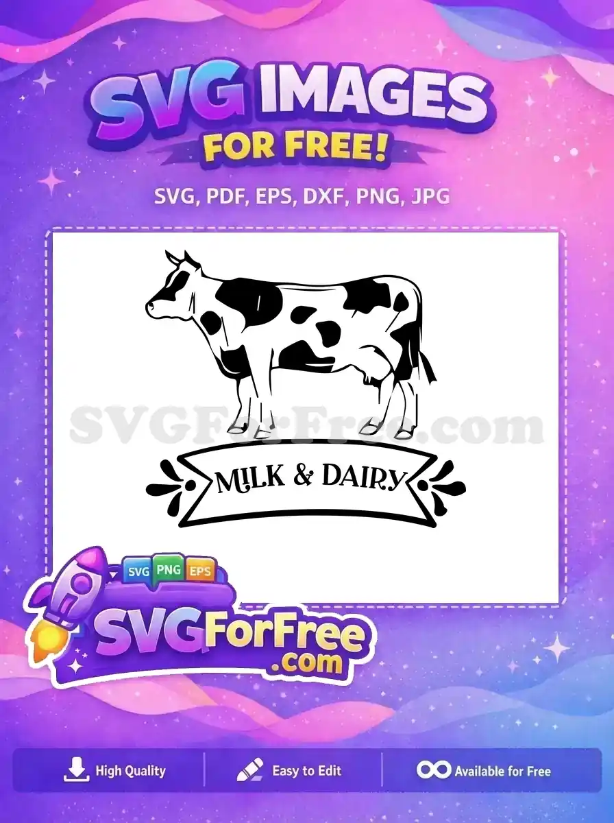 Free Spotted Cow Silhouette Free Milk Dairy Farm Free SVG