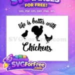 Free Rooster Silhouette Free Hen Chick Life Chickens Free SVG - Instant Download