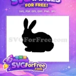Free Black Silhouette Bunny Free Farm Quotes Animal Free SVG - Instant Download