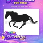 Free Running Black Stallion Free Farm Quotes Silhouette Free SVG - Instant Download