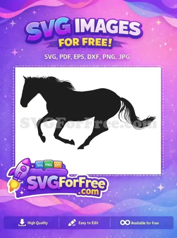 Free Running Black Stallion Free Farm Quotes Silhouette Free SVG