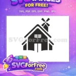 Free Simple Windmill Free Barn Farm Free SVG - Instant Download