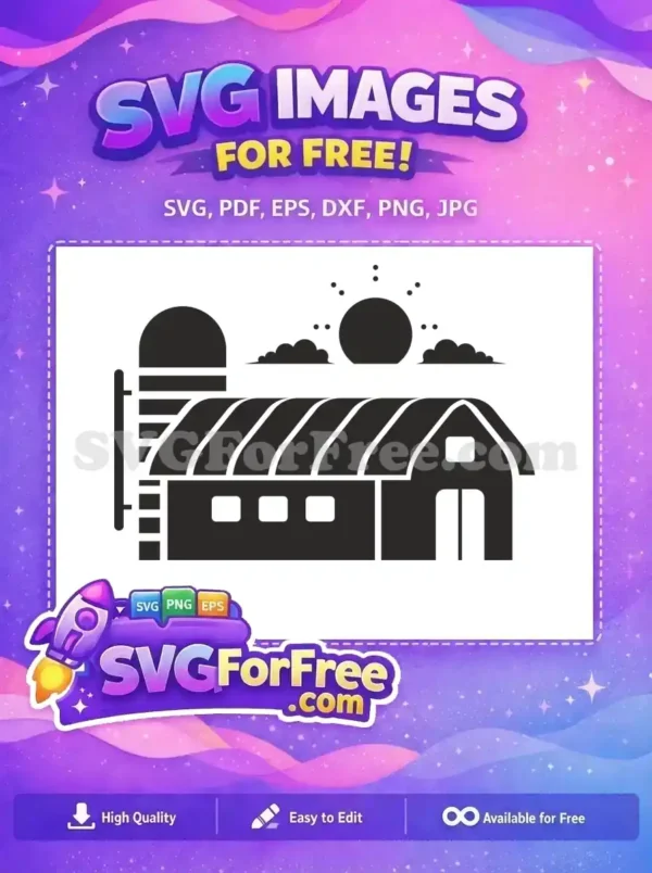 Free Barn Silo Free Sun Clouds Farm Free SVG