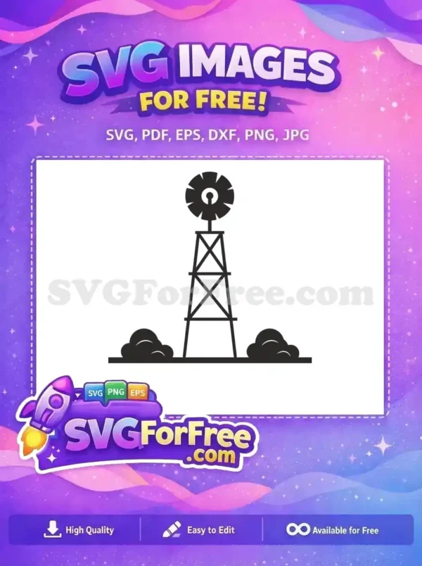 Free Black Windmill Free Farm Silhouette Farm Quotes Free SVG