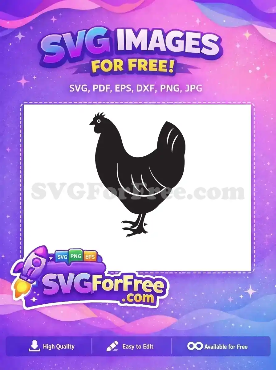 Free Black Hen Silhouette Free Farm Quotes Design Free SVG