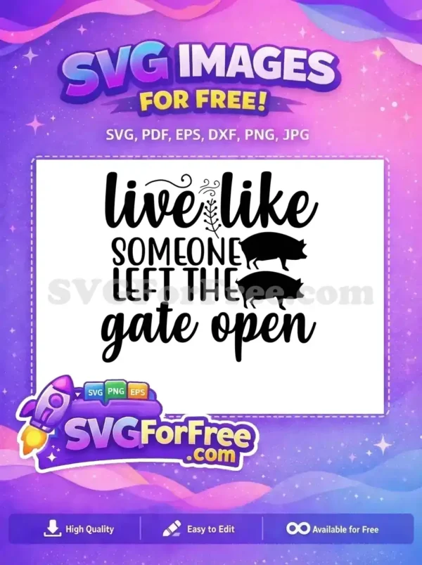Free Farm Animal Free Pig Silhouette Live Like Free SVG