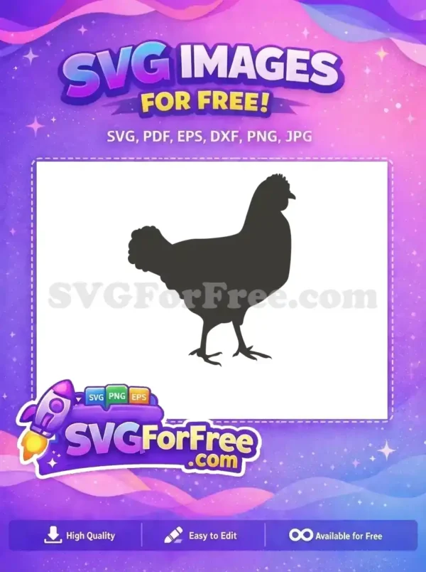 Free Hen Silhouette Free Farm Animal Black Chicken Free SVG