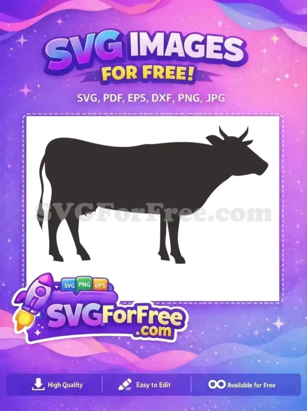 Free Black Cow Silhouette Free Farm Quotes Animal Free SVG 2