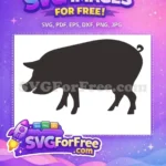 Free Farm Pig Silhouette Free Curled Tail Farm Quotes Free SVG - Instant Download