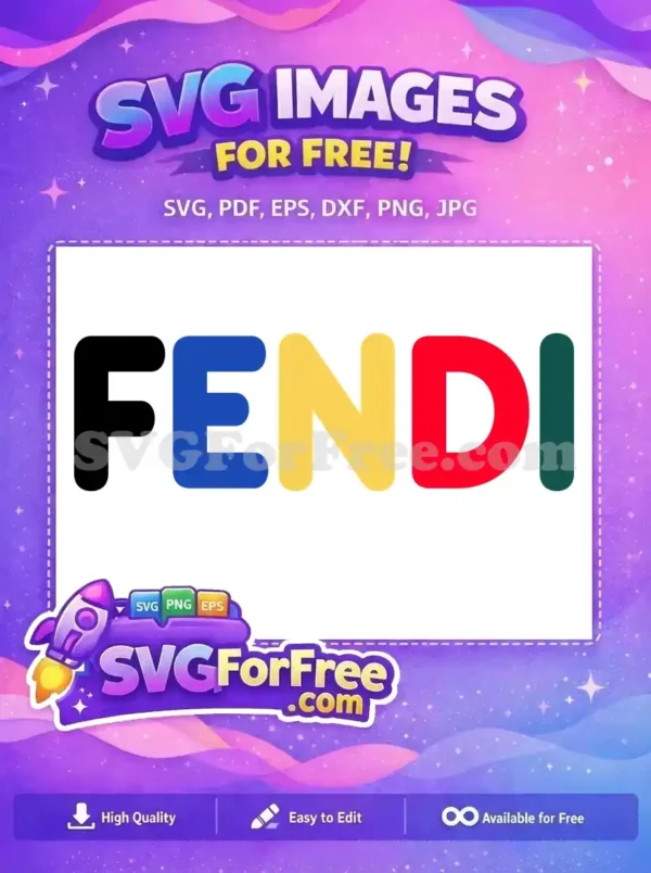 Free Colorful Fendi Font Free Fashion Logos Free SVG