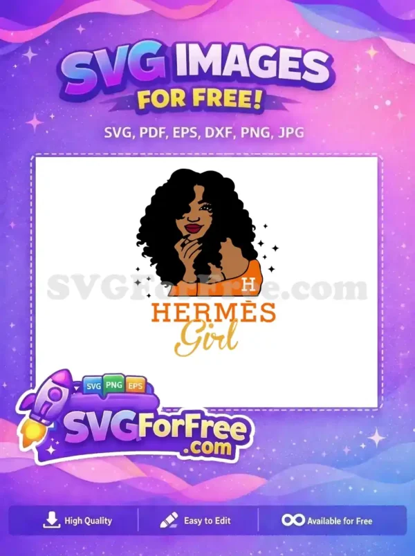 Free Confident Black Woman Free Hermes SVG Fashion Logos Free SVG