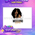 Free Melanated Girl Free Moschino Logo Fashion Free SVG - Instant Download