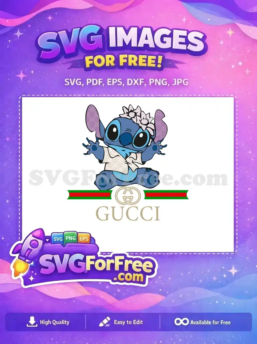 Free Gucci Pattern Ears Free Flower Crown Lilo Stitch Free SVG