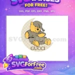 Free Sleeping Pooh Gucci Pattern Free Fashion Logos Movie Free SVG - Instant Download