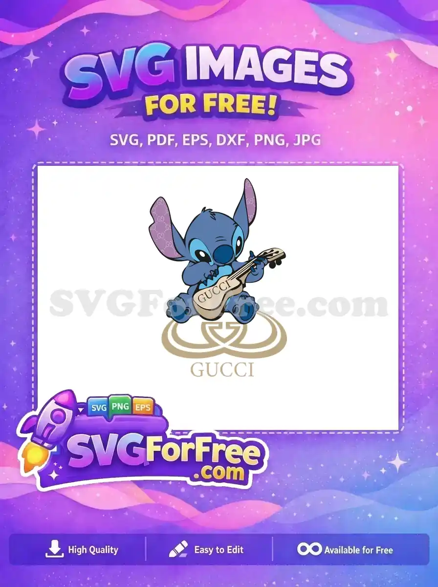 Free Blue Stitch Guitar Free Gucci Fashion Logos Free SVG