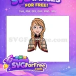 Free Braided Hair Free Plaid Cape Frozen Anna Free SVG - Instant Download