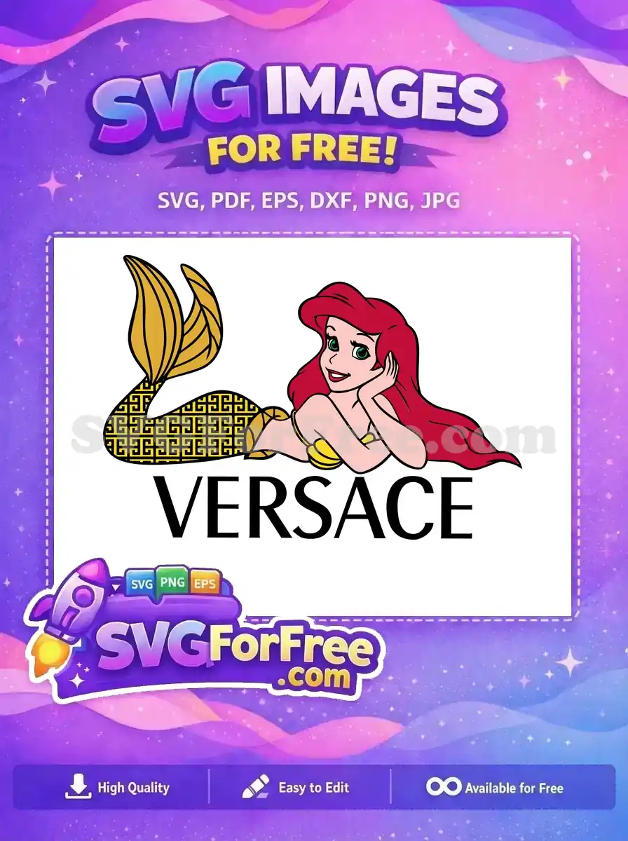 Free Smiling Ariel Free Versace Tail The Little Mermaid Free SVG