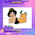 Free Reclining Jasmine Free Gold Patterned Outfit Aladdin Free SVG - Instant Download