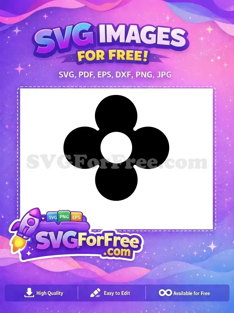Free Black Petal Flower Free White Center Abstract Free SVG