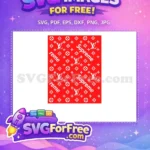 Free Supreme Louis Vuitton Red Free Pattern Fashion Free SVG - Instant Download