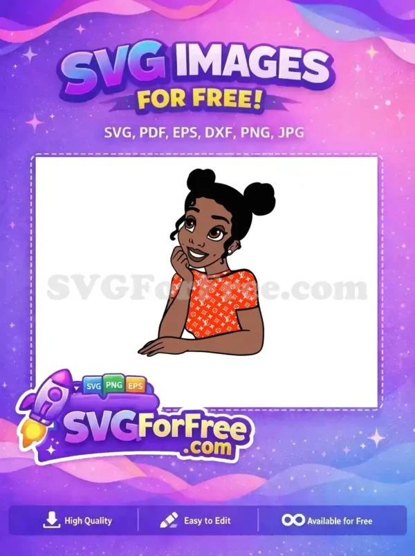 Free Brown Skin Princess Free Orange Shirt Fashion Free SVG