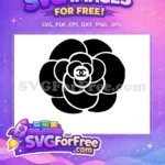 Free Black Camellia Free Chanel Flower Fashion Free SVG - Instant Download