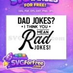 Free Dad Jokes Rad Free Father's Day Free SVG - Instant Download