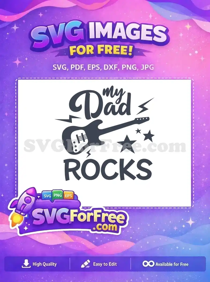 Free Guitar Stars Free My Dad Rocks Father's Day Free SVG 1