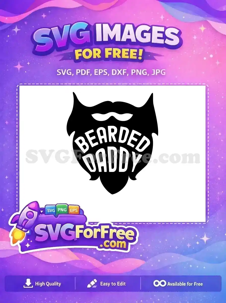 Free Black Beard Free Bearded Daddy Father's Day Free SVG