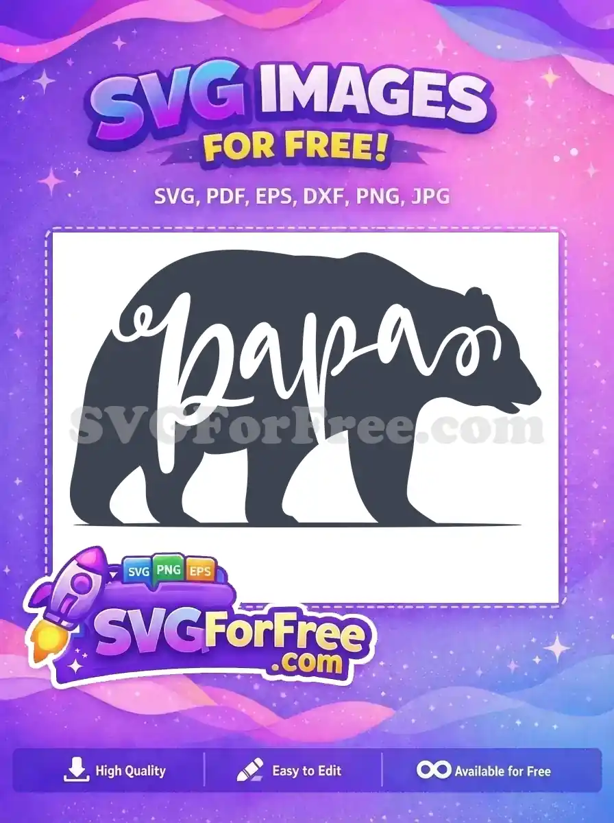 Free Papa Bear Free Silhouette Fathers Day Free SVG