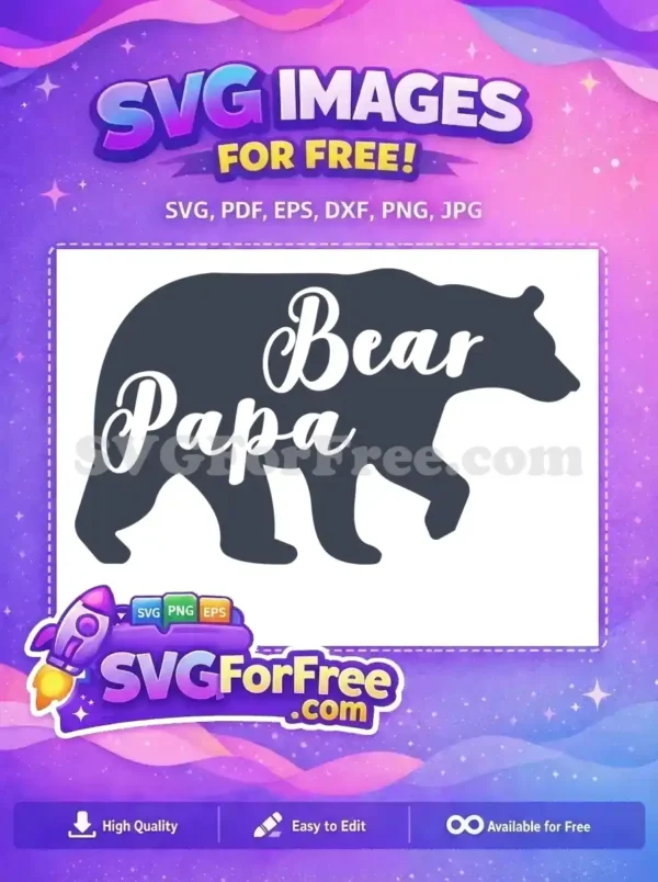 Free Papa Bear Silhouette Free Fathers Day Bear Family Free SVG