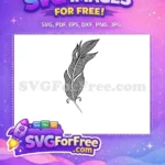 Free Curvy Feather Free Silhouette Black Pattern Free SVG - Instant Download