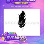 Free Black Feathered Free Silhouette Feather Art Free SVG - Instant Download