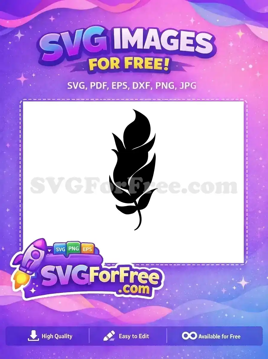 Free Black Feathered Free Silhouette Feather Art Free SVG