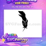 Free Detailed Tail Free Curled Tip Feather Silhouette Free SVG - Instant Download