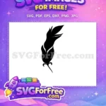 Free Curled Tip Free Black Feather Silhouette Free SVG - Instant Download