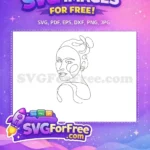Free Elegant Hairstyle Free Minimalist Woman Portrait Free SVG 1 - Instant Download