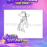 Free Woman Hat Free Ribbon Dress Fashion Free SVG - Instant Download