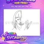 Free Smiling Face Free Hands Posing Model Free SVG - Instant Download