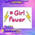 Free Hashtag Girl Free Power Yellow Lightning Feminist Free SVG - Instant Download