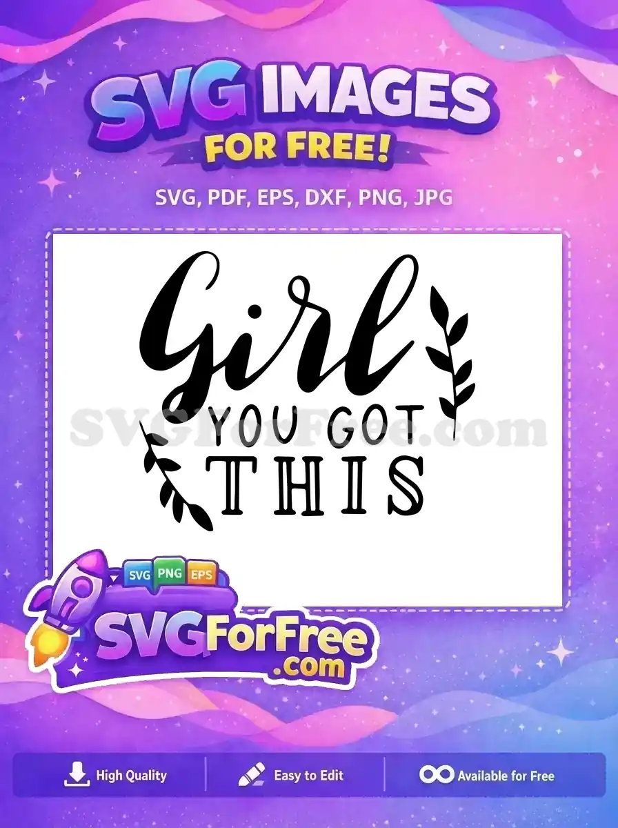 Free Empowered Girl Free Floral Accent Feminist Free SVG