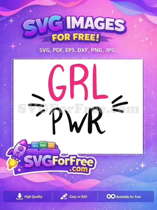 Free Pink GRL Free Black PWR Feminist Free SVG